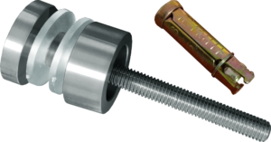 Conector muro a vidrio con taquete