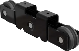 Carretilla tandem para linea europea rodajas de naylon para 3"