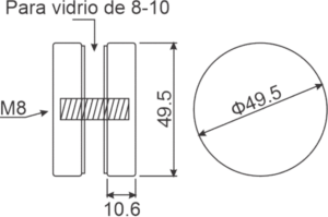 Ficha técnica Botón estabilizador vidrio a vidrio ALC011-B